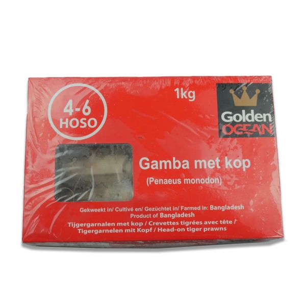 Black Tiger Gamba Met Kop 4-6