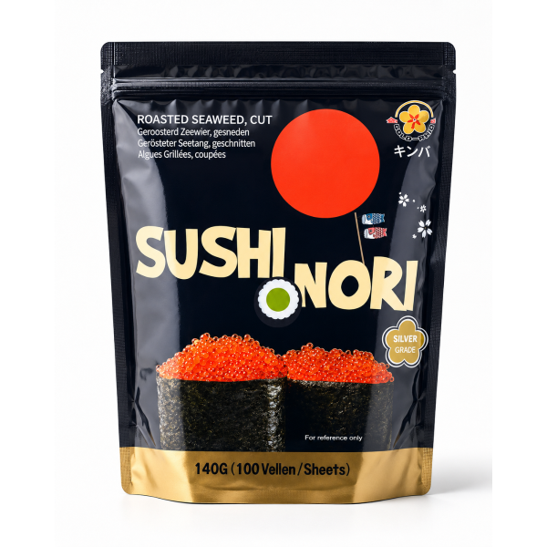 SUSHI NORI Geroosterd Zeewier, Gesneden 140g / 100 Vellen